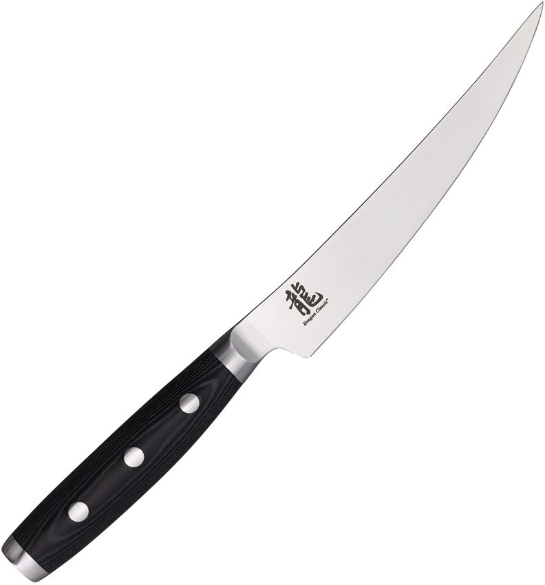 Dragon by Apogee 6in Fillet Knife CTS-BD1 Stainless Black Micarta