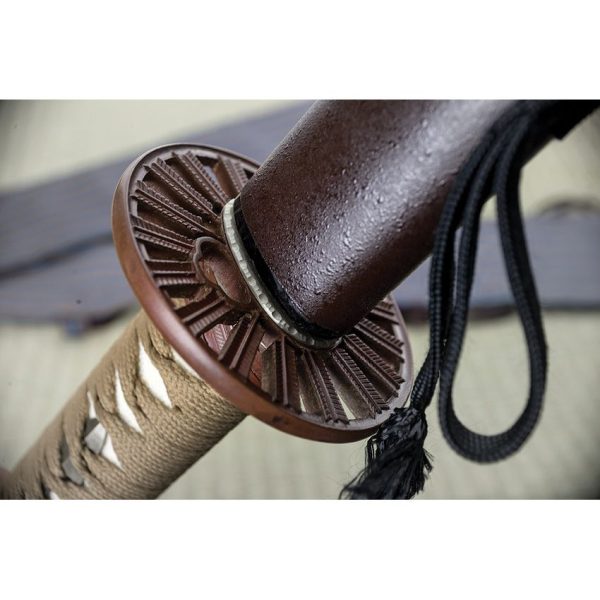 Dragon King Fletching Katana 28.38" Satin Steel Blade Fixed Blade