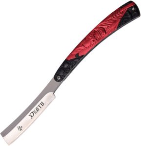 Dark Side Skull Razor Folding Knife - Red Black Handle