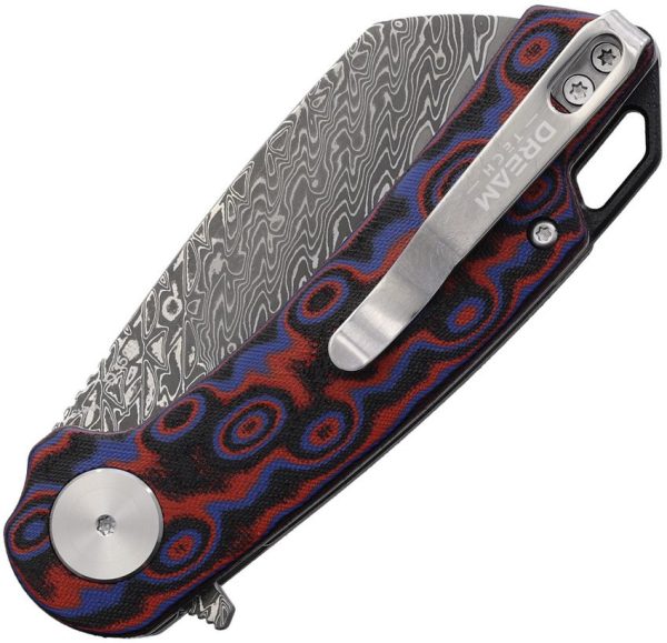 Dreamtech Linerlock Damascus Red - Micarta Handle