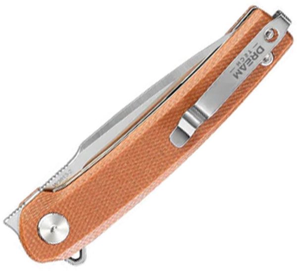 Dreamtech Linerlock Micarta Natural Folding Knife D2 Steel
