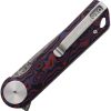 Dreamtech Linerlock Damascus Red Folding Knife