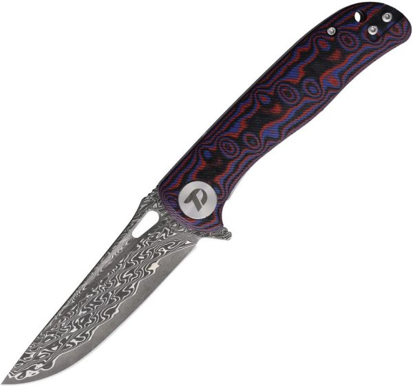 Dreamtech Linerlock Damascus Blue-Red