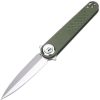 Dreamtech Button Lock Green G10 Dagger Knife