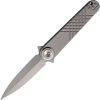 Dreamtech Button Lock Gray Ti Folding Knife 14C28N Dagger Blade