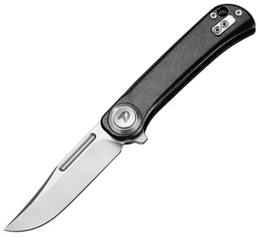 Dreamtech Button Lock Folding Knife 2.75" D2 Black Aluminum