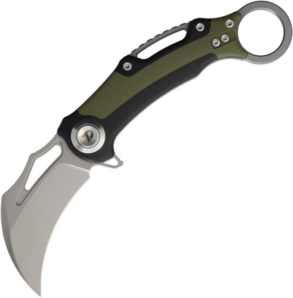 Dreamtech Button Lock Karambit Black/Green G10