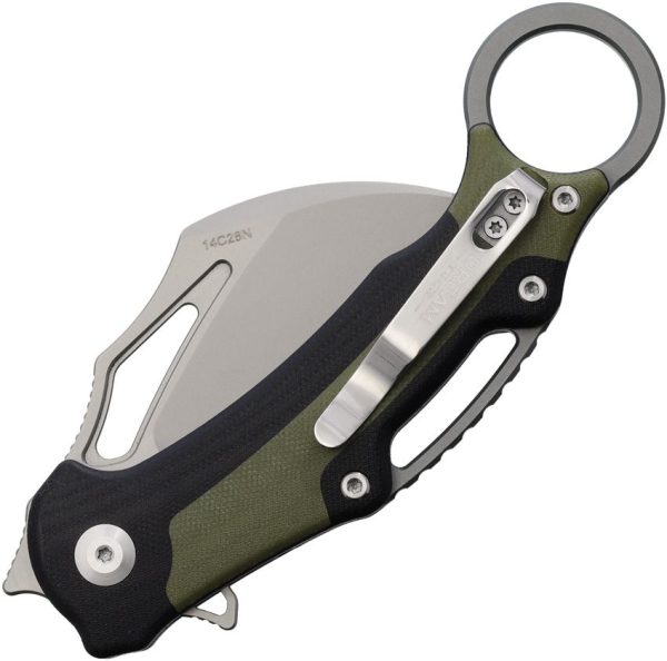 Dreamtech Button Lock Karambit Black/Green G10