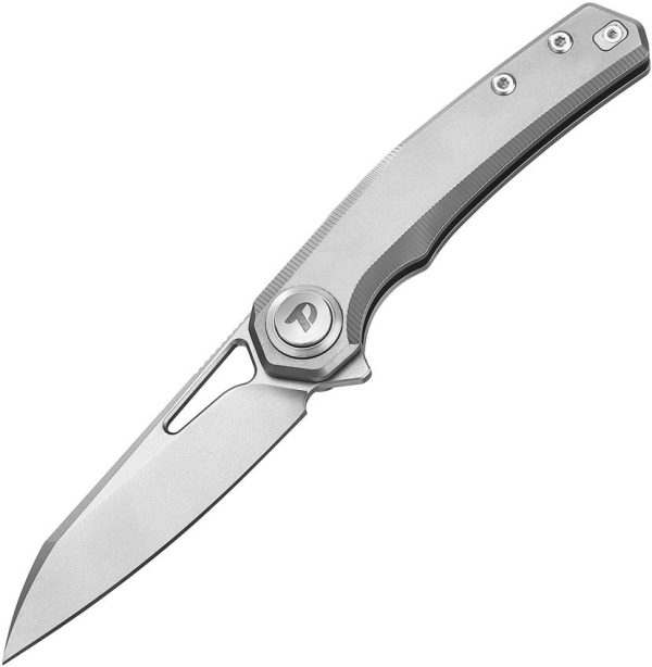 Dreamtech Button Lock Gray Titanium Folding Knife