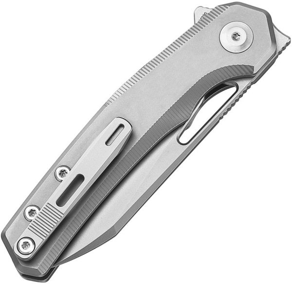 Dreamtech Button Lock Gray Titanium Folding Knife