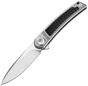 Dreamtech Button Lock Titanium Carbon Fiber Folding Knife