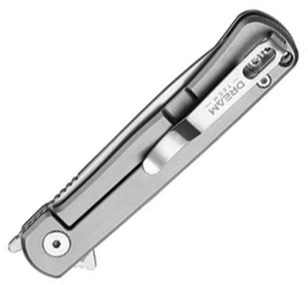 Dreamtech Framelock Gray Titanium D2 Steel Blade