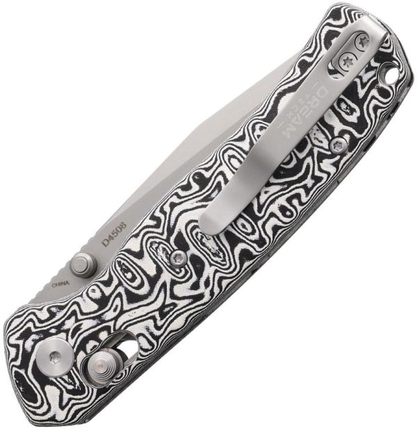 Dreamtech Axis Lock Black White Micarta Tanto Knife