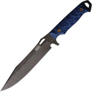 Dawson Knives Marauder XL Fixed Blade - Blue Sculpted G10