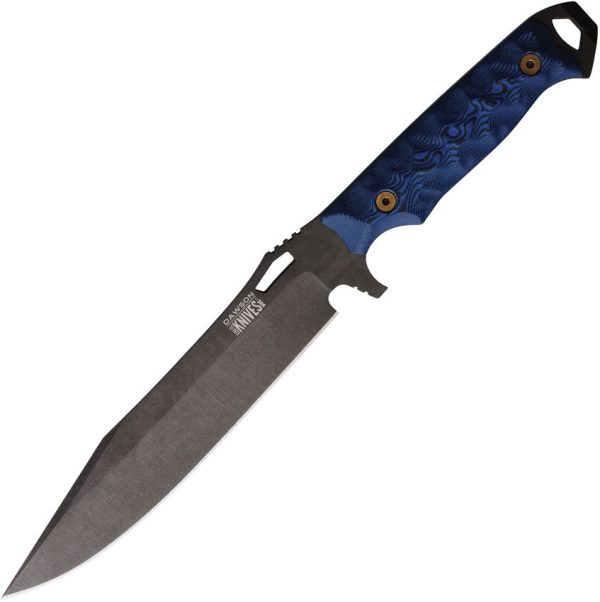 Dawson Knives Marauder XL Fixed Blade - Blue Sculpted G10