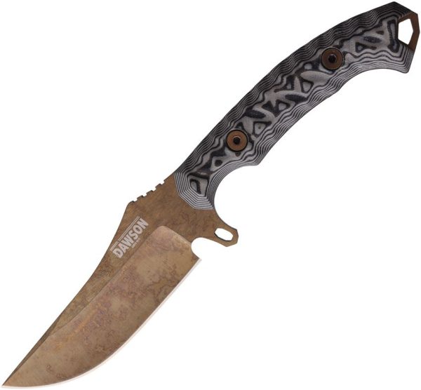Dawson Knives Woodsman Fixed Blade - Black/Gray G10 Handle