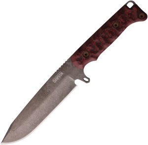 Dawson Knives Valor Fixed Blade CPM MagnaCut 5.5" Black/Red