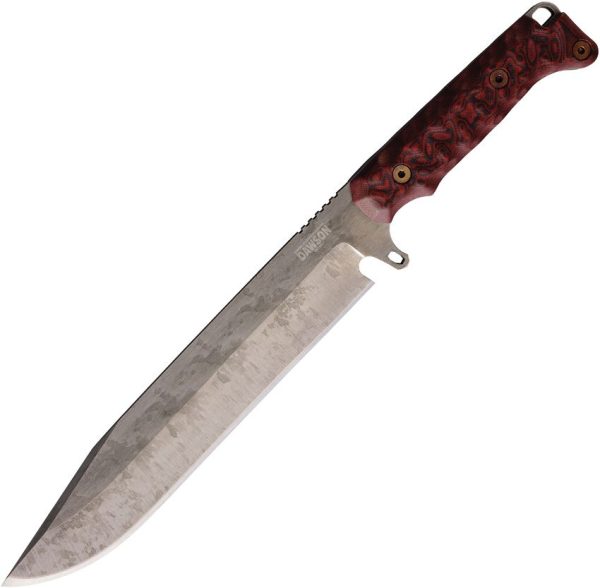Dawson Knives Holdout Bowie Fixed Blade CPM MagnaCut Black Red