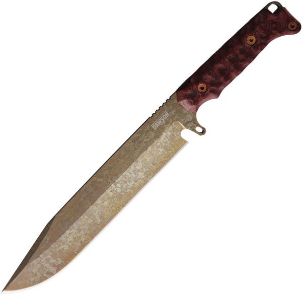 Dawson Knives Holdout Bowie Fixed Blade CPM MagnaCut Black Red