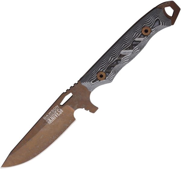 Dawson Knives Outcast Fixed Blade - Black/White G10