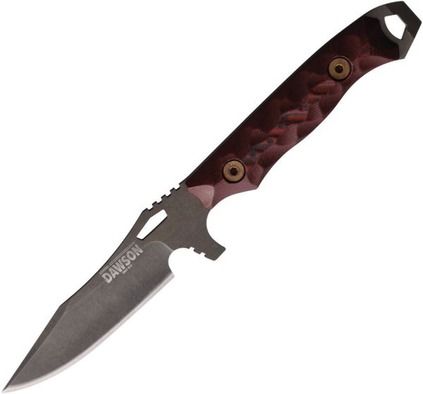 Dawson Knives Smuggler Fixed Blade CPM MagnaCut Black Red