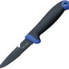 Dark Water Fixed Blade Partially Serrated - Black Rubber