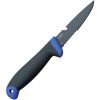 Dark Water Fixed Blade Partially Serrated - Black Rubber