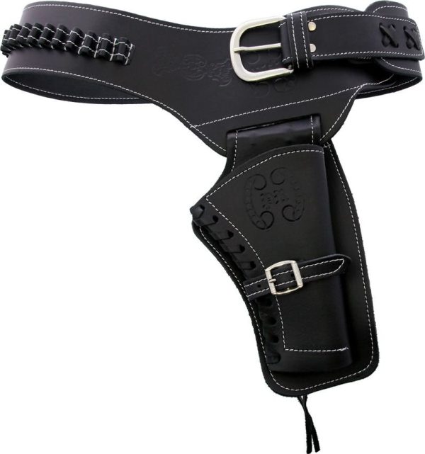 Denix Large Single Draw Holster - Black Leather