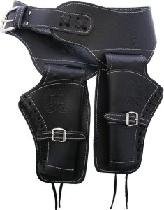 Denix Lg Double Draw Holster Black Leather Spanish Made