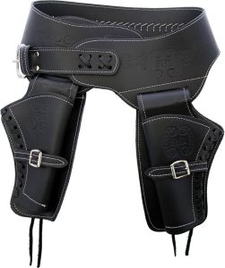 DX021S.jpg Denix Sm Double Draw Holster Black Leather Spain Made