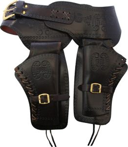 Denix Double Draw Holster Medium Dark Brown Leather Spain