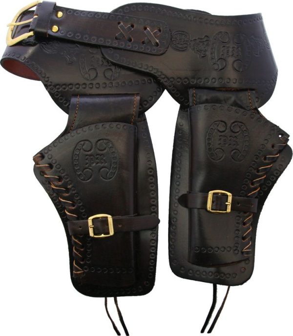 DX02M.jpg Denix Double Draw Holster Medium Dark Brown Leather Spain