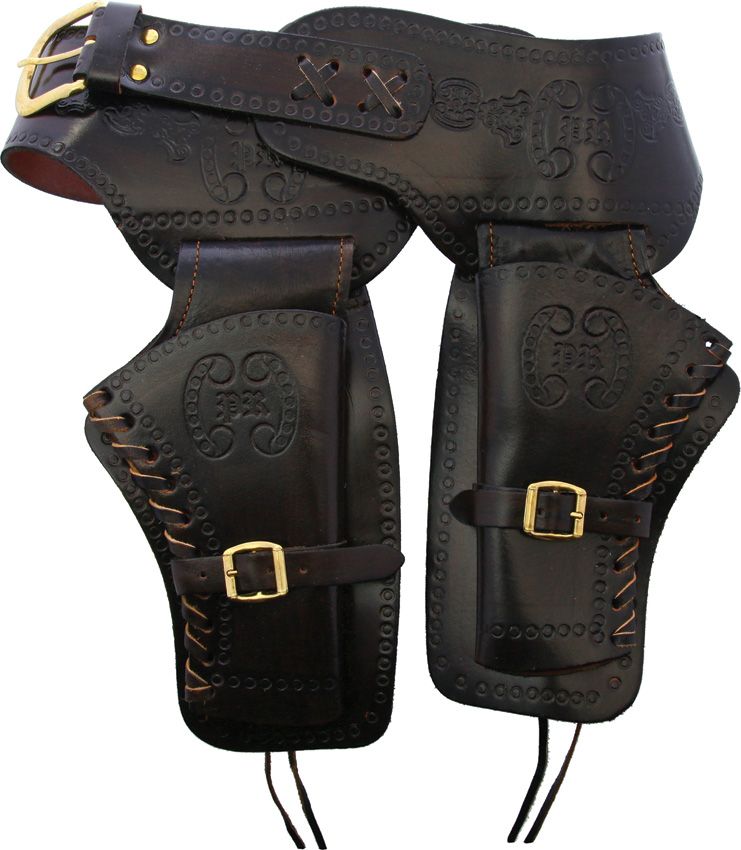Denix Medium Double Draw Holster Dark Brown Leather