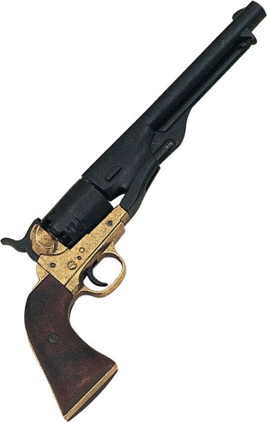 DX1007L.jpg Denix Colt Navy Revolver Replica Antique Brass Blued Display