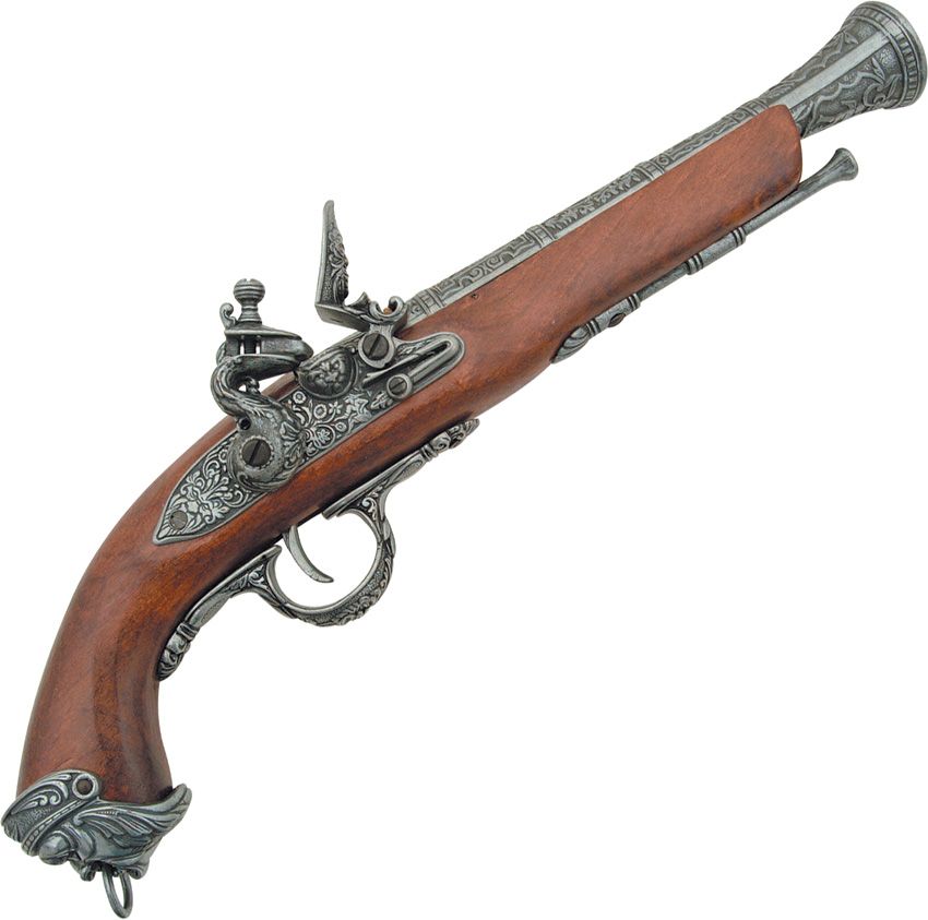 Denix 15" Flintlock Replica with Wood Stock and Cast Metal Barrel