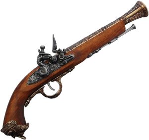 Denix Flintlock Replica - Wood Stock Antique Brass
