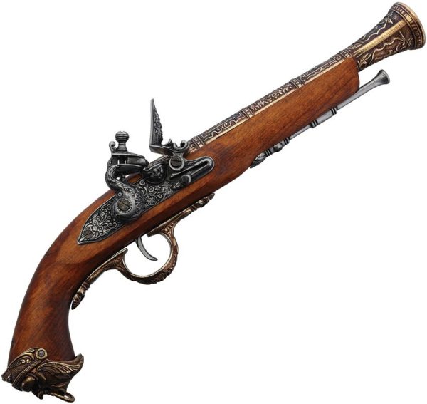 Denix Flintlock Replica - Wood Stock Antique Brass
