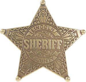 DX104.jpg Denix Lincoln County Sheriff Badge - Brass Finish