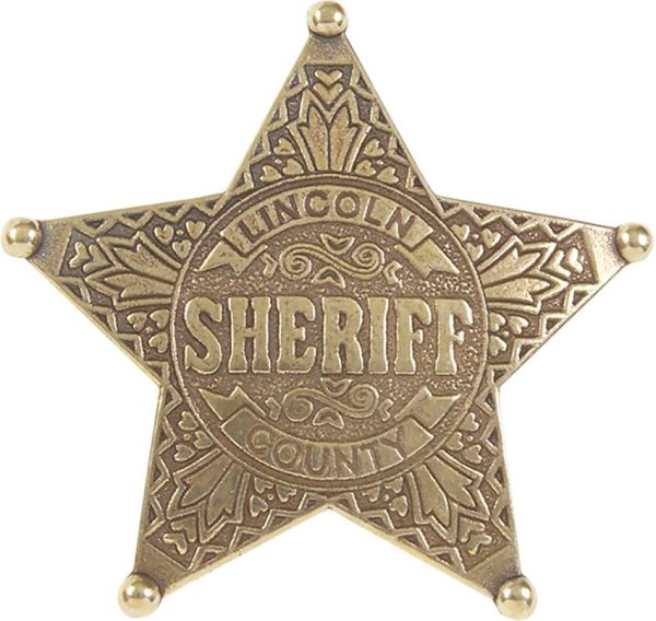 Denix Lincoln County Sheriff Badge - Brass Finish