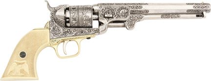 Denix Civil War 1851 Navy Revolver Replica Antique Finish Display