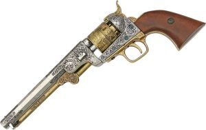 DX1040L.jpg Denix Civil War 1851 Navy Revolver Replica Antique Nickel Silver