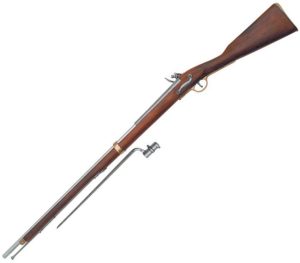 DX1054.jpg Denix Brown Bess Musket Replica Wood Stock Brass Bayonet