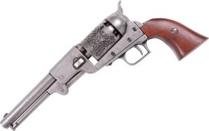 Denix M1849 Dragoon Revolver Replica Antique Nickel Display