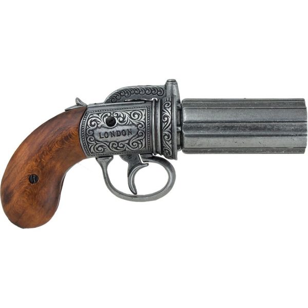 Denix Pepperbox Replica Revolver - Antique Gray