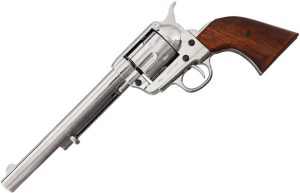 Denix 1873 Peacemaker Nickel Finish Metal Revolver