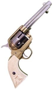 Denix 1873 Peacemaker Nickel Brass Revolver Replica