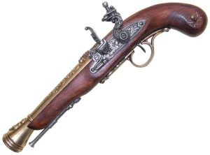 Denix Flintlock Pirate Pistol Left-Hand - Brass
