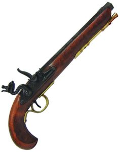 Denix Kentucky Flintlock Pistol Black Finish Replica