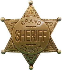 Denix Grand County Sheriff Badge Antique Brass