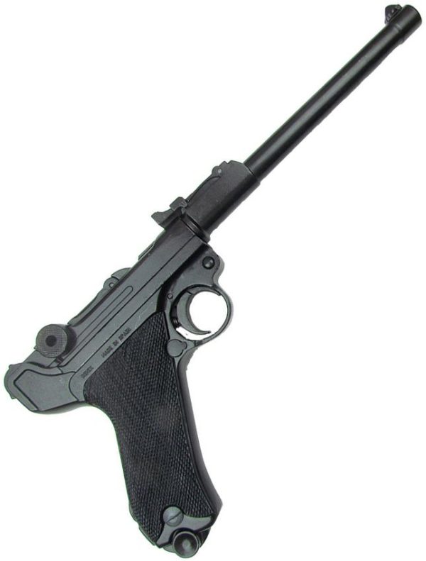 DX1145.jpg Denix Luger P08 Artillery Replica 13" Black Metal Moving Mechanism